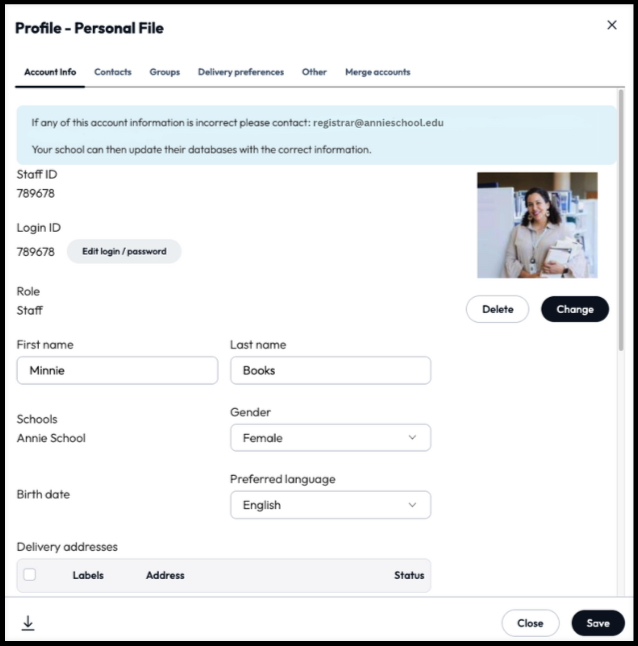 logged in as minnie.png