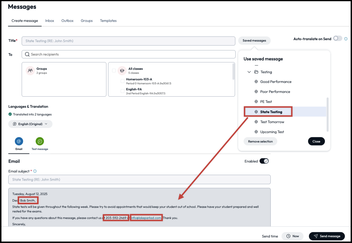 select a saved message.png