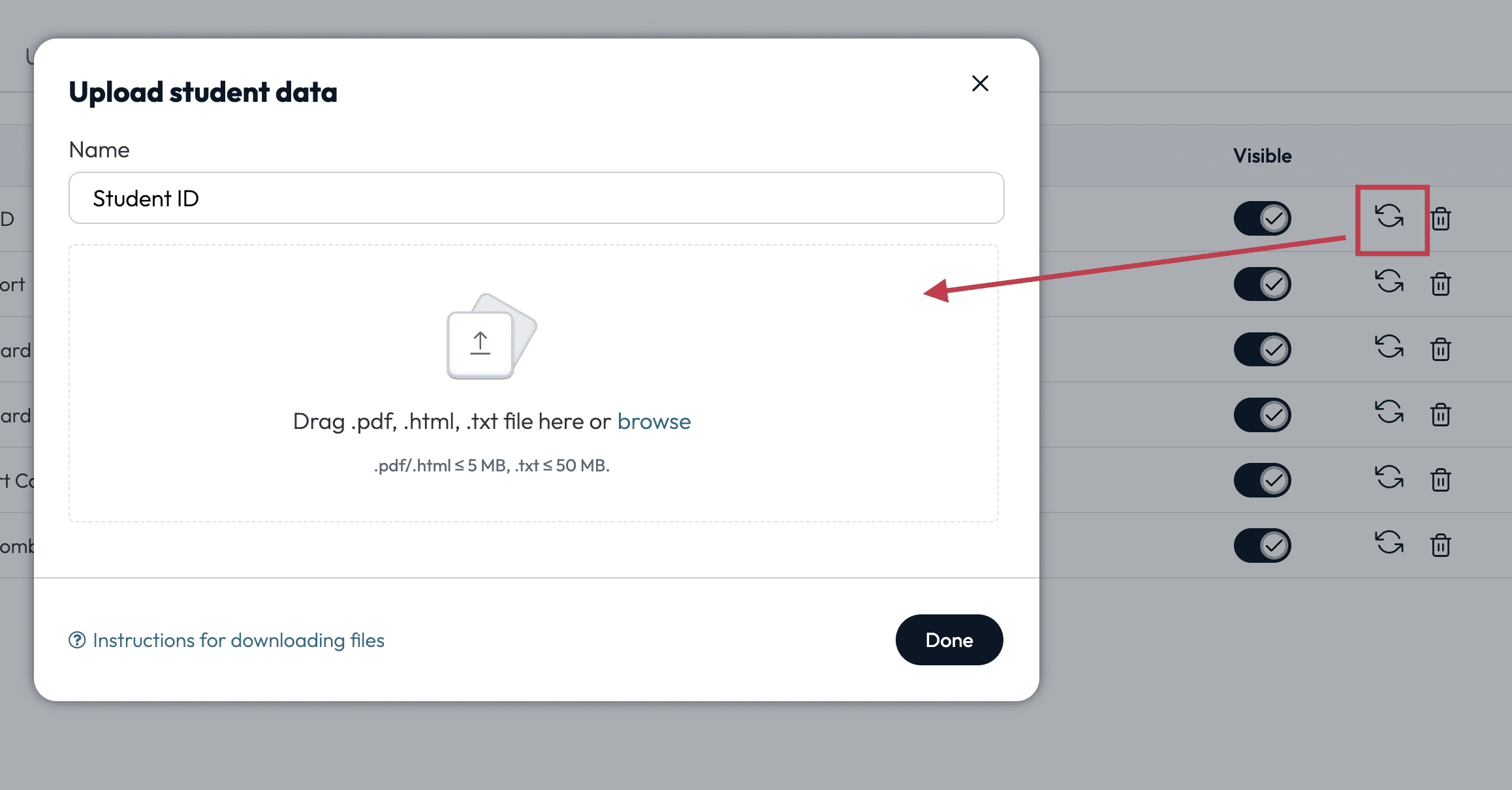 Spinning arrows opens window to update a file.png