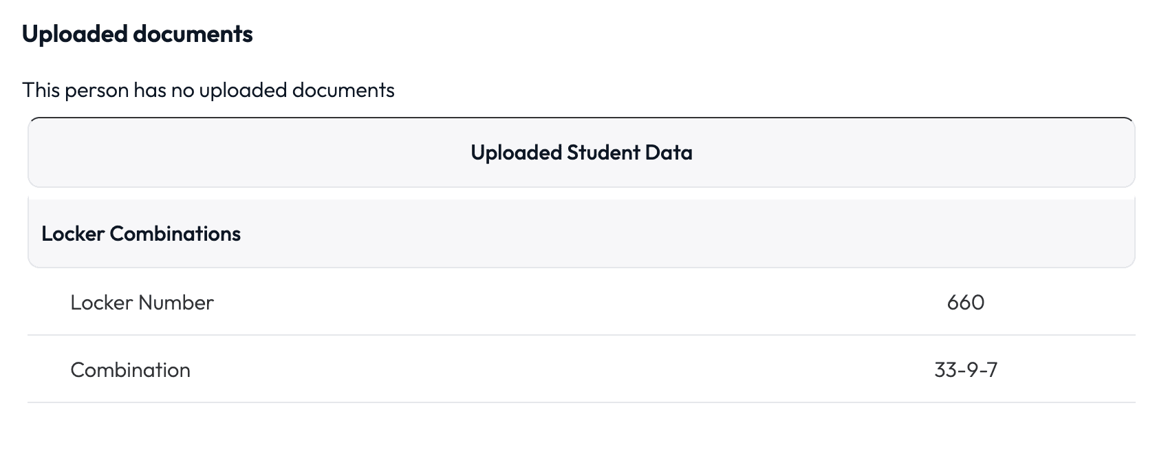 Locker combinations and numbers on a student's profile.png