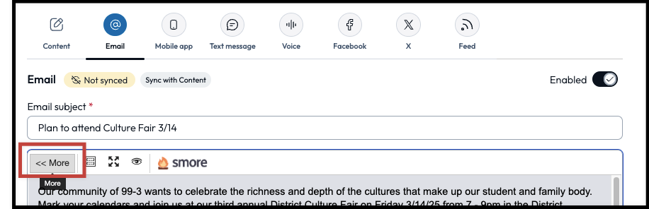 Click More to expand the editing toolbar